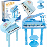 Elektryczny Fortepian Duży Zestaw Mikrofon Krzesełko Efekty Świetlne 6615A