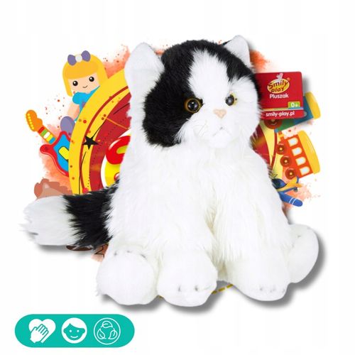 Maskotka kot pluszowy jak żywy przytulanka miękka prezent pluszak kocia na Arena.pl