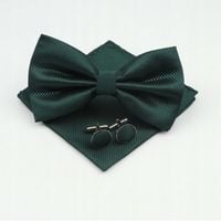 MUCHA męska SPINKI POSZETKA butelkowa zieleń