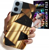 ETUI DO MOTOROLA G24 / G04 - ZŁOTE ELEGANCKIE WZORY + FOLIA HYDRO