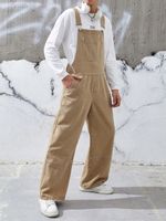 BEŻOWE BAWEŁNIANE SPODNIE PROSTA NOGAWKA OGRODNICZKI SZELKI SHEIN XL