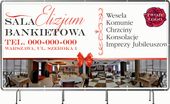 BANER REKLAMOWY 200x100 cm projekt w cenie oczkowany SALA BANKIETOWA