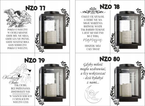 Znicz latarenka na grób z grawerem imię data dedykacja personalizowany wzór na Arena.pl