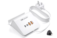 Ładowarka Zasilacz Stacja 25W 4 Porty USB Z Uchwytem Na Telefon