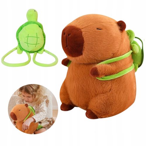 Maskotka Kapibara pluszak żółwik zabawka z plecakiem miękka pluszowa na Arena.pl