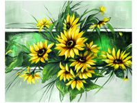 40X50CM SŁONECZNIKI ZIELENI OBRAZ