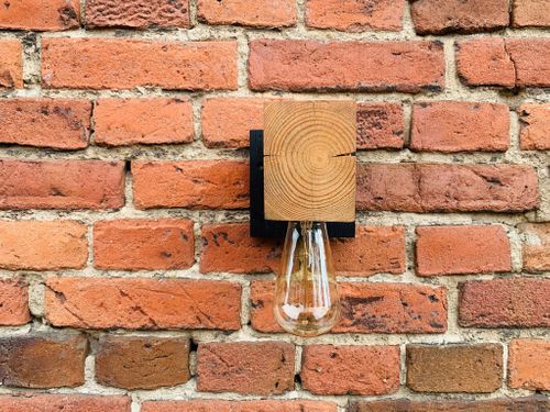 Kinkiet drewniany lampa loft scienna z włącznikiem na Arena.pl