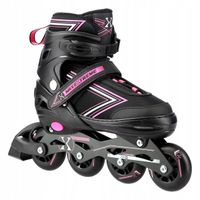 2X NILS ŁYŻWOROLKI 2W1 BLACK/PINK S(31-34) NH11912 ROLKI ŁYŻWY REGULOWANE
