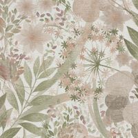 TAPETA WZÓR KWIATY KWIATKI ZIOŁA BOHO WINYLOWA NA FLIZELINIE