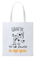 Dla Grafika Na Prezent Torba Eco Biała Shopper Z Nadrukiem Ze Zdjęciem