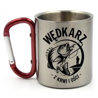 KUBEK Z KARABIŃCZYKIEM WĘDKARZ Z KRWI I OŚCI, PREZENT DLA WĘDKARZA