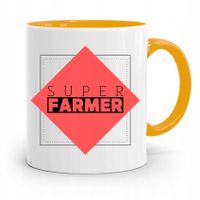Dla Rolnika Kubek Zółty Super Farmer Prezent Z Nadrukiem Ze Zdjęciem