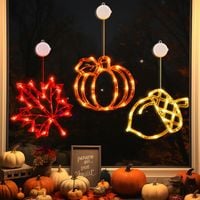 Dekoracje okienne oświetlenie na przyssawkę na hallowen 3 szt