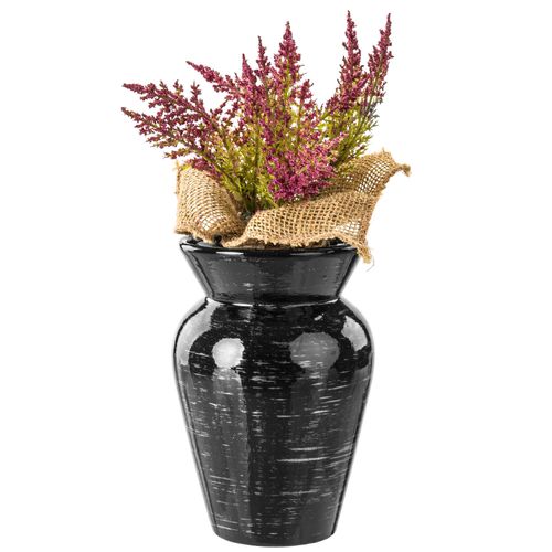 Wazon Ceramiczny Baryłka  Czarny srebrny flakon na Arena.pl