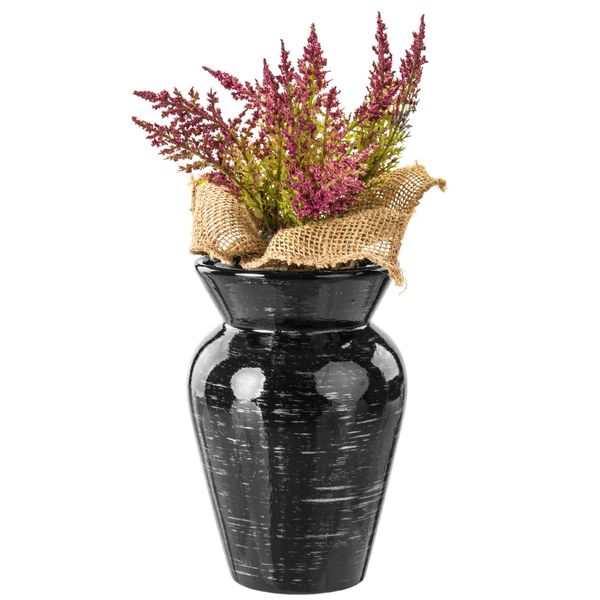 Wazon Ceramiczny Baryłka Czarny srebrny flakon zdjęcie 6