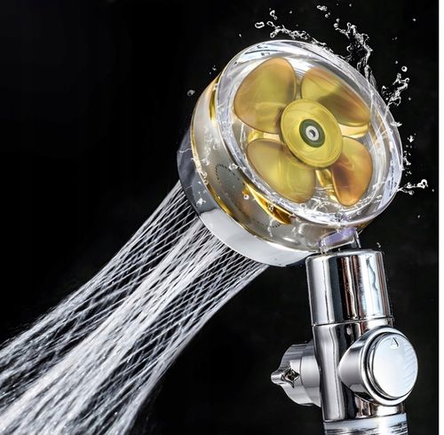 OSZCZĘDNA TURBO SŁUCHAWKA PRYSZNICOWA Z TURBINĄ WENTYLATOREM +WĄŻ+4xFILTR na Arena.pl