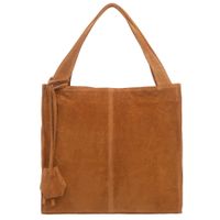 VERA PELLE torebka damska zamszowa shopper klasyczna na ramię V624 camel