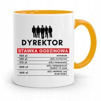 Dla Dyrektora Kubek Żółty Stawka Godzinowa Z Nadrukiem Ze Zdjęciem