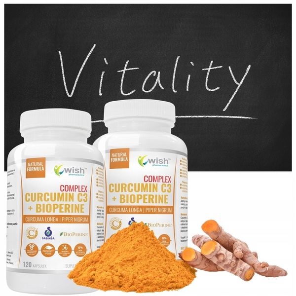 KURKUMINA + PIPERYNA CURCUMIN C3 turmeric 2x120kap zdjęcie 7