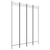 Parawan 4-panelowy, biały, 160x200 cm, tkanina