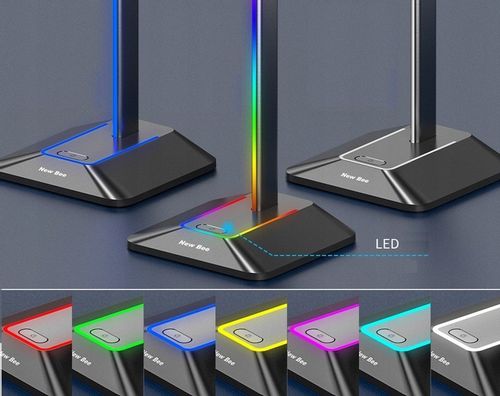 STOJAK STATYW NA SŁUCHAWKI NEW BEE GAMINGOWY PODŚWIETLENIE RGB LED HUB USB na Arena.pl