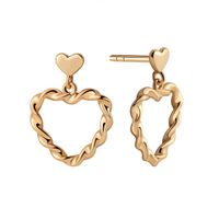 kolczyki serca skręcane i wiszące | srebro pozłacane 925 - kks56311y