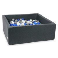 Suchy basen grafitowy 110x110x40 z piłeczkami 600 sztuk (niebieskie, białe, szare)