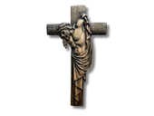 Drewniany krzyż na ścianę Jezus wystrój domu prezent na chrzest ślub wenge