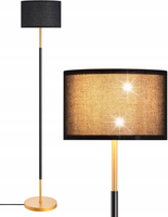 LAMPA STOJĄCA LED SALON SYPIALNIA ELEGANCKA VINTAGE NOWOCZESNA LNIANY KOSZ