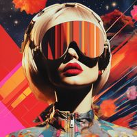Plakat 40x40cm Retrofuturystyczna Muza