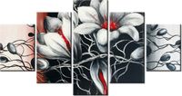 80CM 150CM OBRAZ 5 ELEM KWIECISTA SZAROŚĆ ŚCIENNY