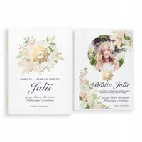 Biblia na KOMUNIĘ w szkatułce pamiątka Komunii dla dziewczynki +NADRUK