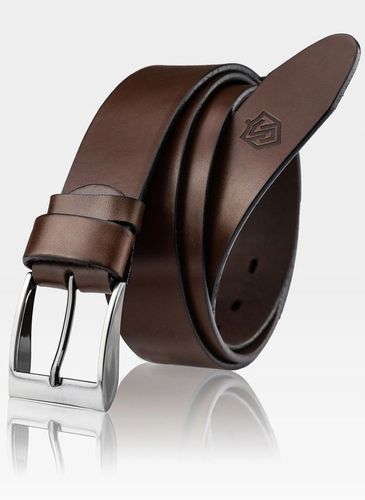 PASEK SKÓRZANY MĘSKI SZEROKI BRĄZOWY STEVENS Q2-V na Arena.pl