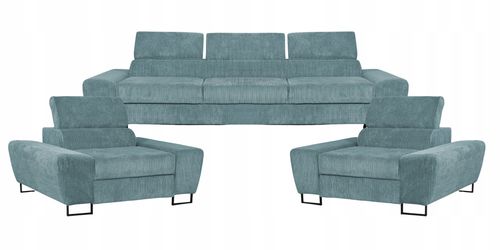 Zestaw mebli wypoczynkowych Savio Sofa 3os fotele j. zieleń na Arena.pl