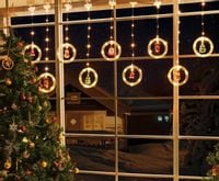 Girlanda NA OKNO LAMPKI CHOINKOWE MIKOŁAJ WITRAŻ