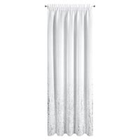 Firana OLIVIA 140x270 cm biała z srebrnym nadrukiem taśma
