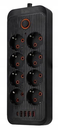 Przedłużacz Listwa Zasilająca Sieciowa 2M 8 Gniazd 230V + 4X USB Ładowarka na Arena.pl