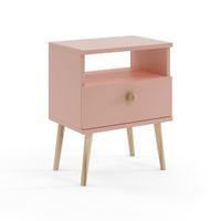 Stolik nocny IKON w stylu skandynawskim / różowy
