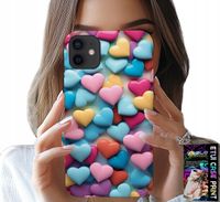 ETUI DO IPHONE 12 - KOLOROWE SERCA MOŻLIWOŚĆ PERSONALIZACJI