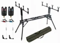 STANOWISKO KARPIOWE ROD-POD 5 WĘDEK+ 2x SYGNALIZATOR+ 2x SWINGER+ POKROWIEC