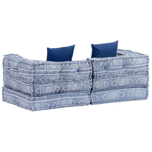 VidaXL 2-osobowa, modułowa sofa patchworkowa, indygo na Arena.pl