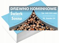 Wizytówki firmowe 100szt DUŻO WZORÓW do wyboru DREWNO KOMINKOWE