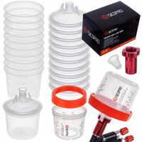 Zestaw kubków 10x 200ml 125µm mieszania lakieru system PPS Adapter M16x1,5W
