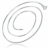 DELIKATNY SREBRNY ŁAŃCUSZEK ŻMIJKA 0.7MM LINKA SNAKE WĄŻ 55CM