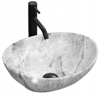 UMYWALKA NABLATOWA KAMIENNA REA SOFIA STONE OWALNA OKRĄGŁA MAŁA CERAMICZNA