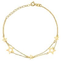 Złota Podwójna Bransoletka Celebrytka Gwiazdki