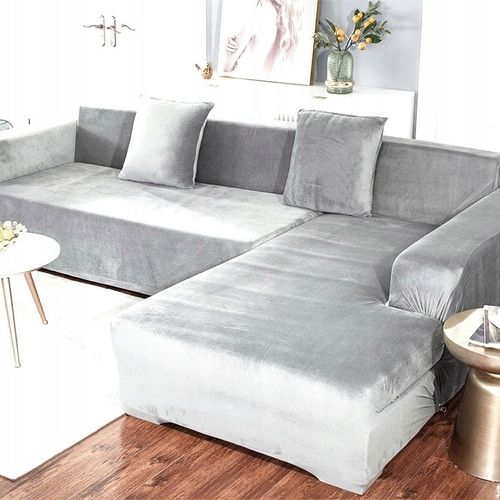 POKROWIEC NA KANAPĘ SOFĘ NAROŻNIK ELASTYCZNY WELUR PLUSZ 190-230 OEKO TEX na Arena.pl