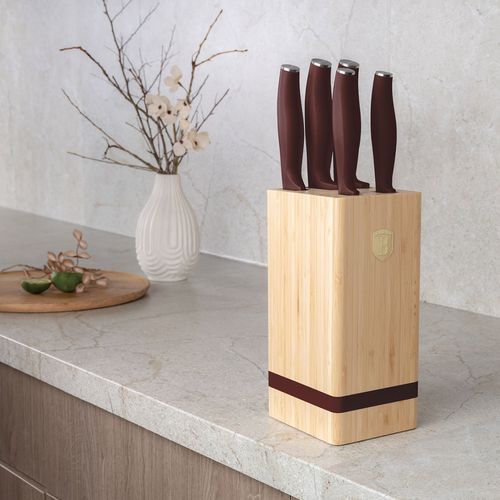 zestaw noży berlinger haus bh-2972 leonardo w bloku bambusowym na Arena.pl
