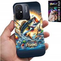 ETUI DO XIAOMI REDMI 12C - WZORY DLA WĘDKARZA, RYBY, DORSZ, ŁOSOŚ