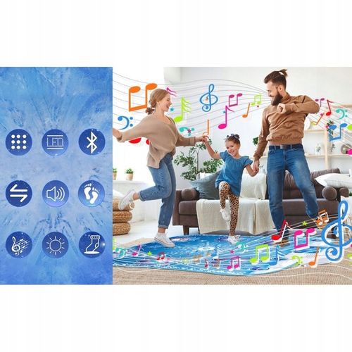 MUZYCZNA TAŃCA MATA DZIECIĘCA DO TAŃCA BLUETOOTH DLA DZIECI 5 TRYBÓW GRY na Arena.pl